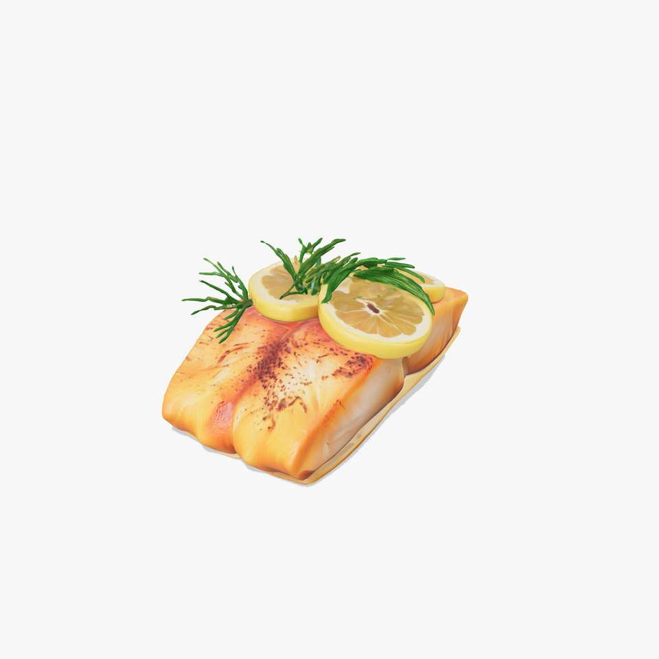 Gourmet Seared Salmon Fillet Dish model pack