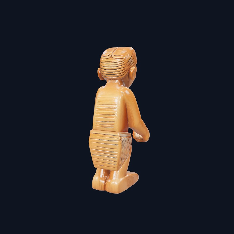 Ancient Tribal Wooden Figurine Sculpture model pack