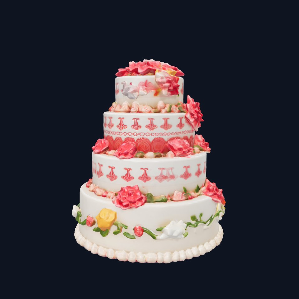 Elegant Celebration Cake with Sugar Flowers model pack