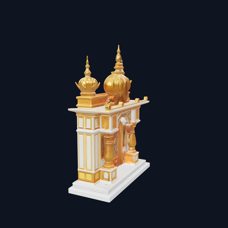 Ornate Temple with Brass Accents Model Pack