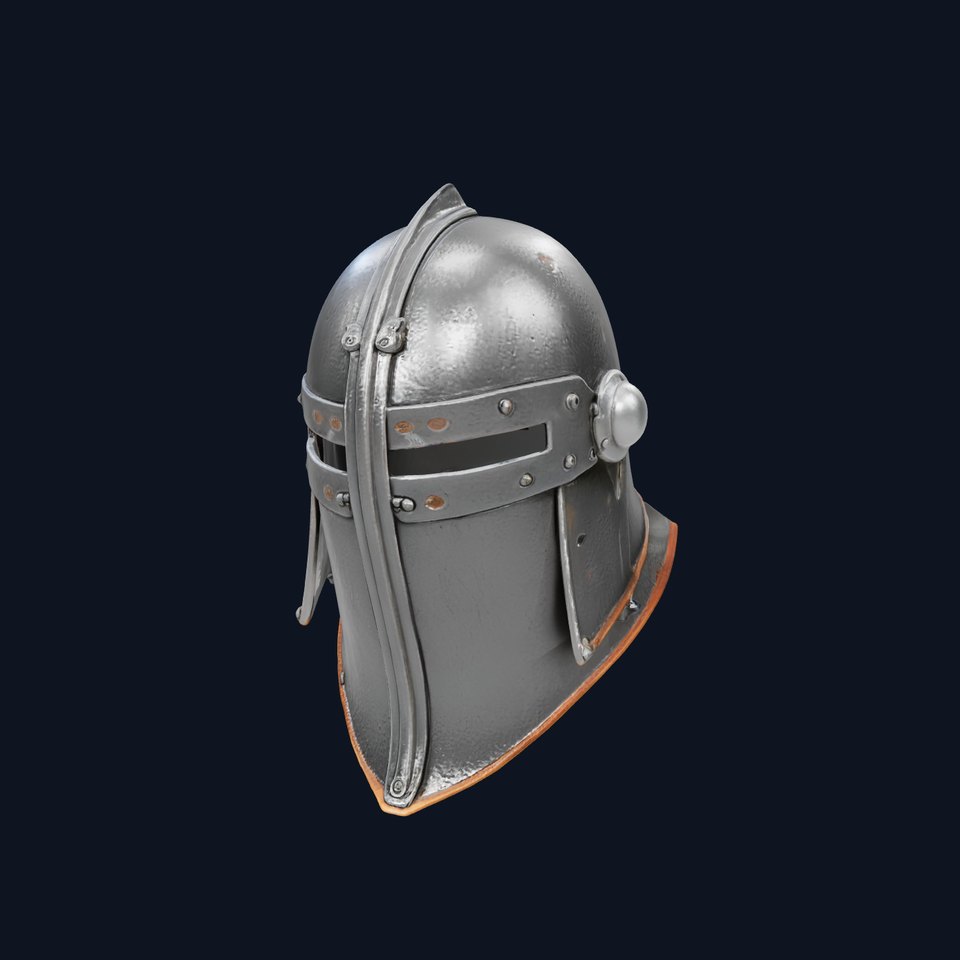 Medieval Sallet Helmet Matte Finish model pack