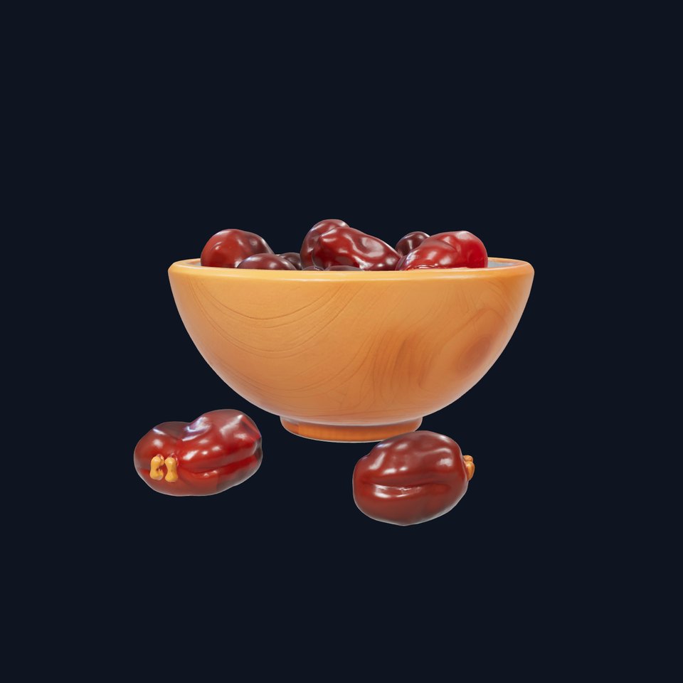 Natural Grain Date Bowl model pack