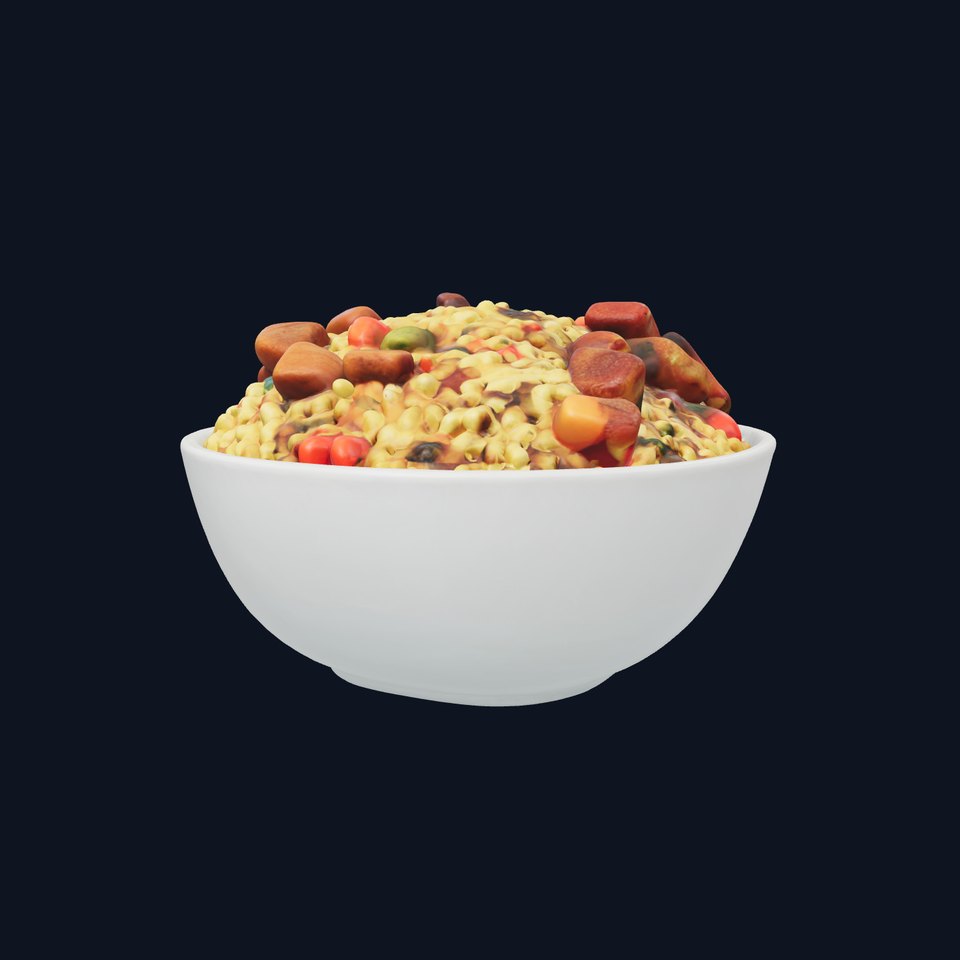 Pilaf Rice Bowl with Meat and Vegetables model pack