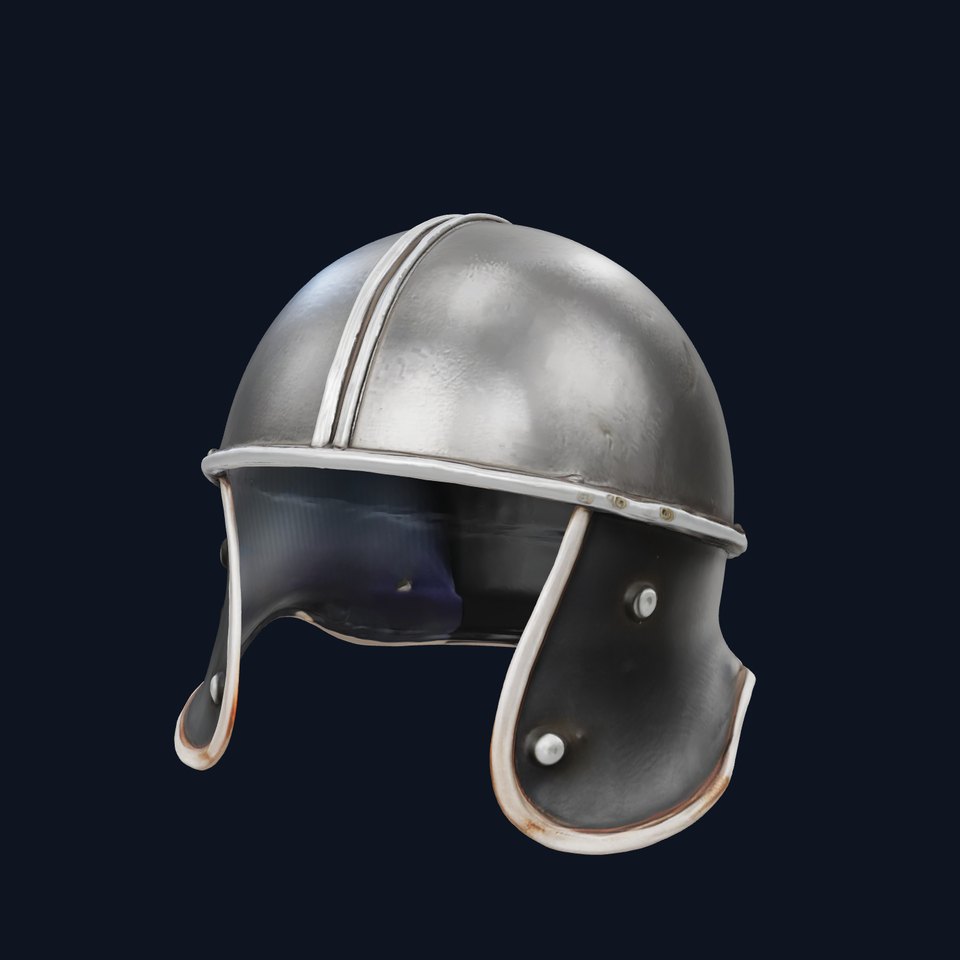 Cervelliere Helmet Medieval Armor Model Pack