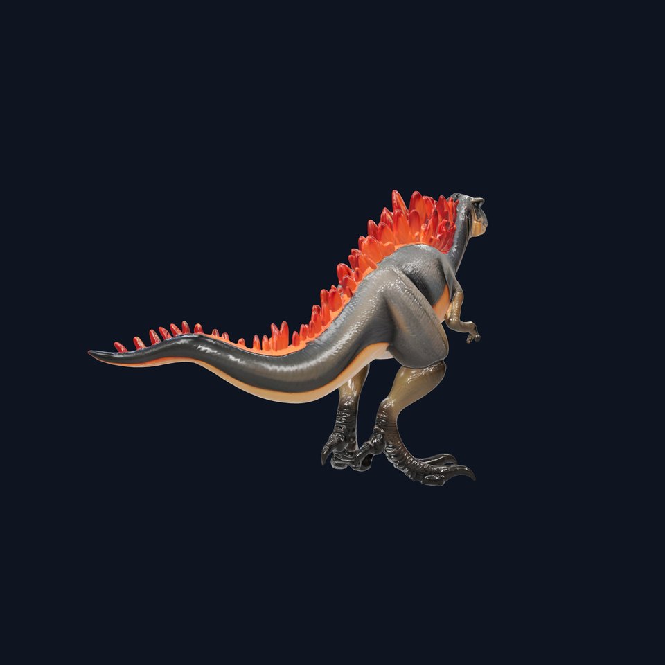 Majestic Dinosaur Creature with Metallic Plumage model pack