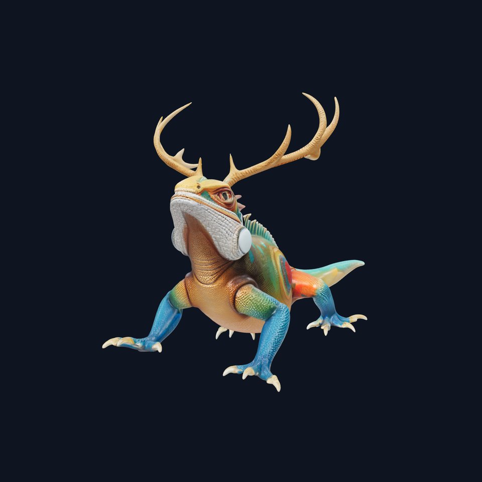 Mystic Lizard Antler Creature model pack
