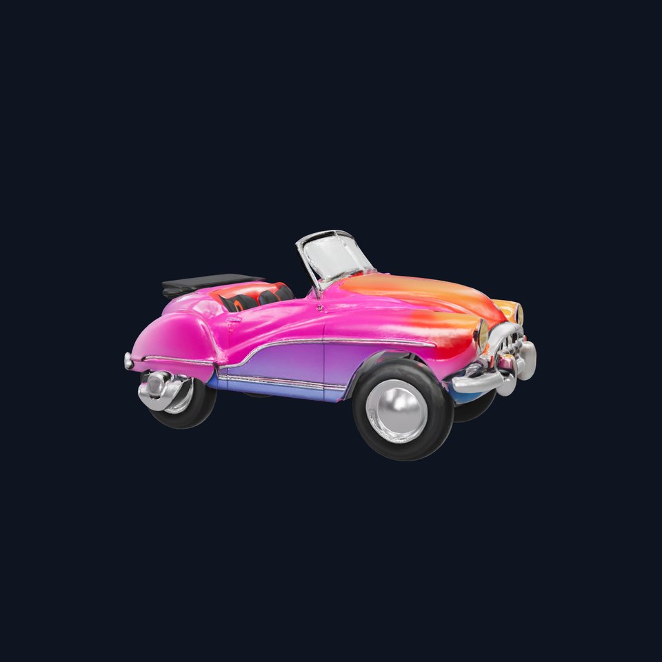 Vintage Bumper Car Metallic Exterior Model Pack