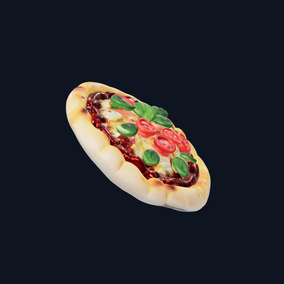 Authentic Margherita Pizza D model pack