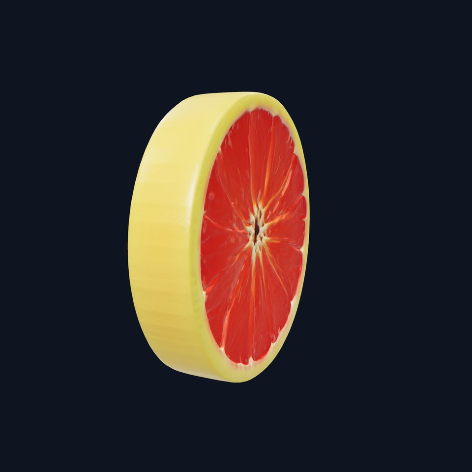 Grapefruit Slice Model with Detailed Veins model pack viewer poster