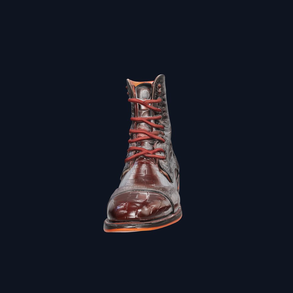 Elegant Crocodile Pattern Leather Boot Model Pack