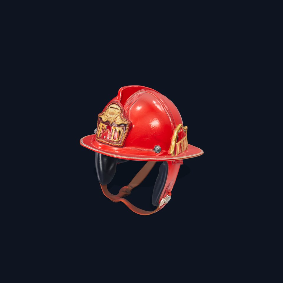 Firefighter Helmet Model Pack with Realistic PBR Textures viewer poster