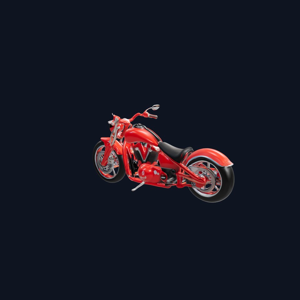 Stylish Cruiser Motorcycle Model Pack with Chrome Detailing