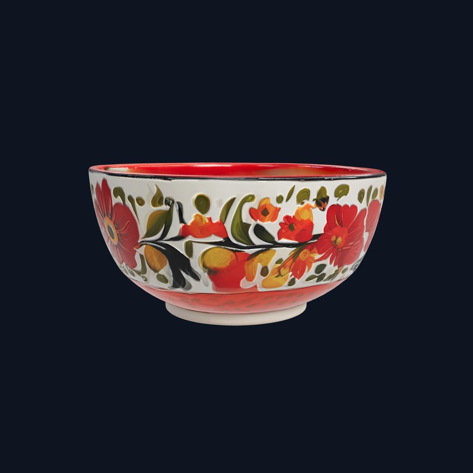 Colorful Floral Bowl Model Pack