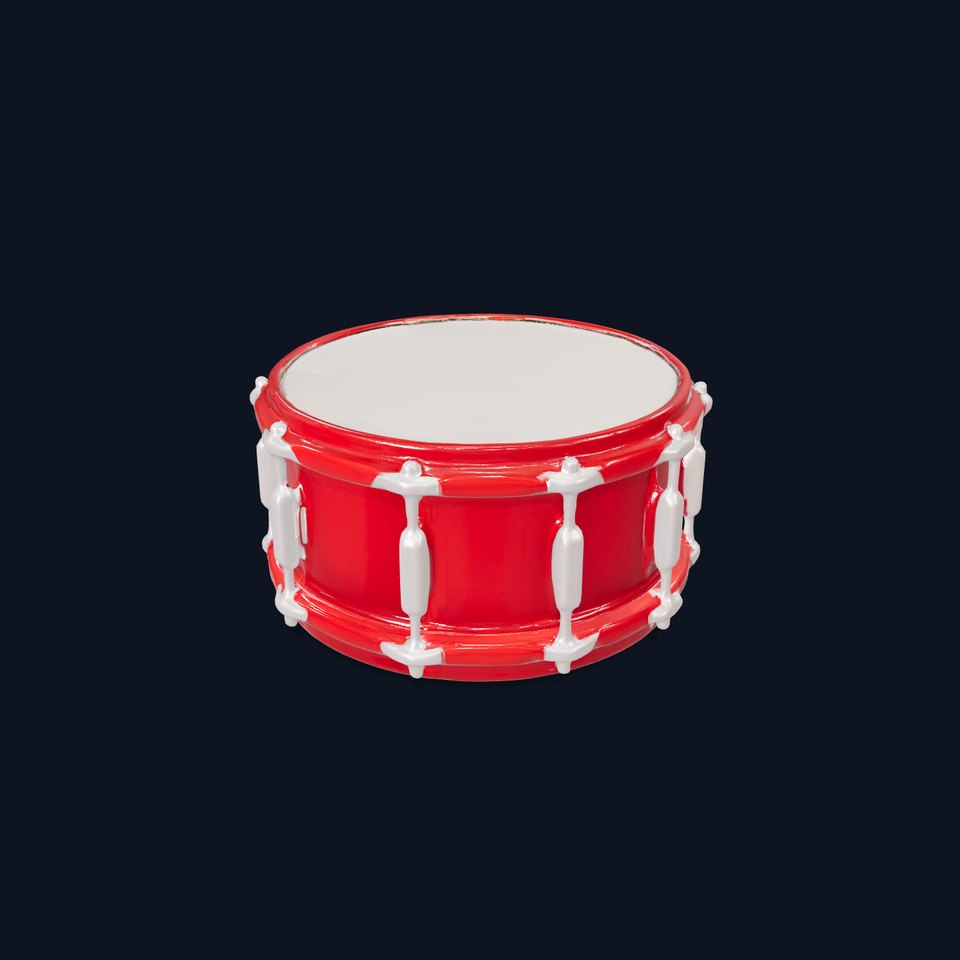Realistic Red Snare Drum D Model Pack