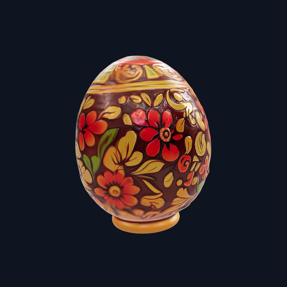Decorative Floral Egg Model Pack