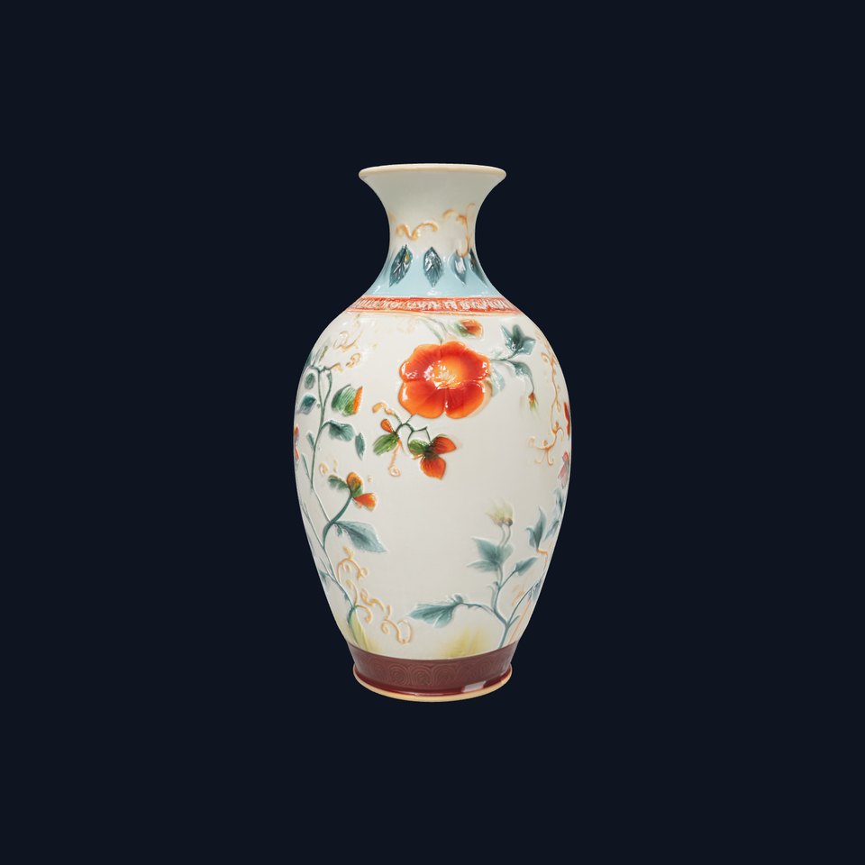 Decorative Floral Vase D Model Pack