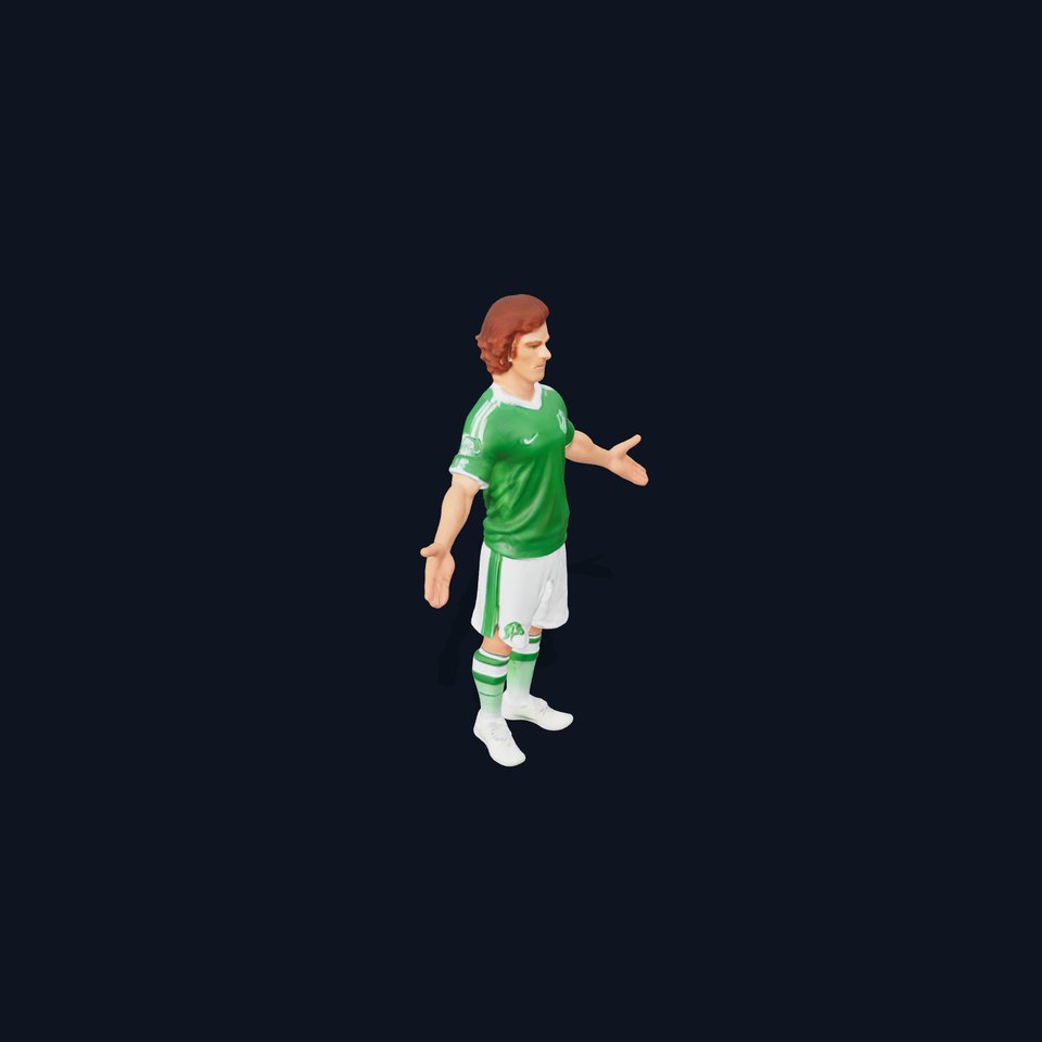 D Character Model  Soccer Player Rigged with PBR Textures