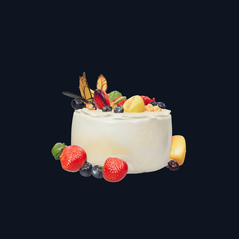 Deluxe Fruit Cake Model Pack with Decorative Elements viewer poster