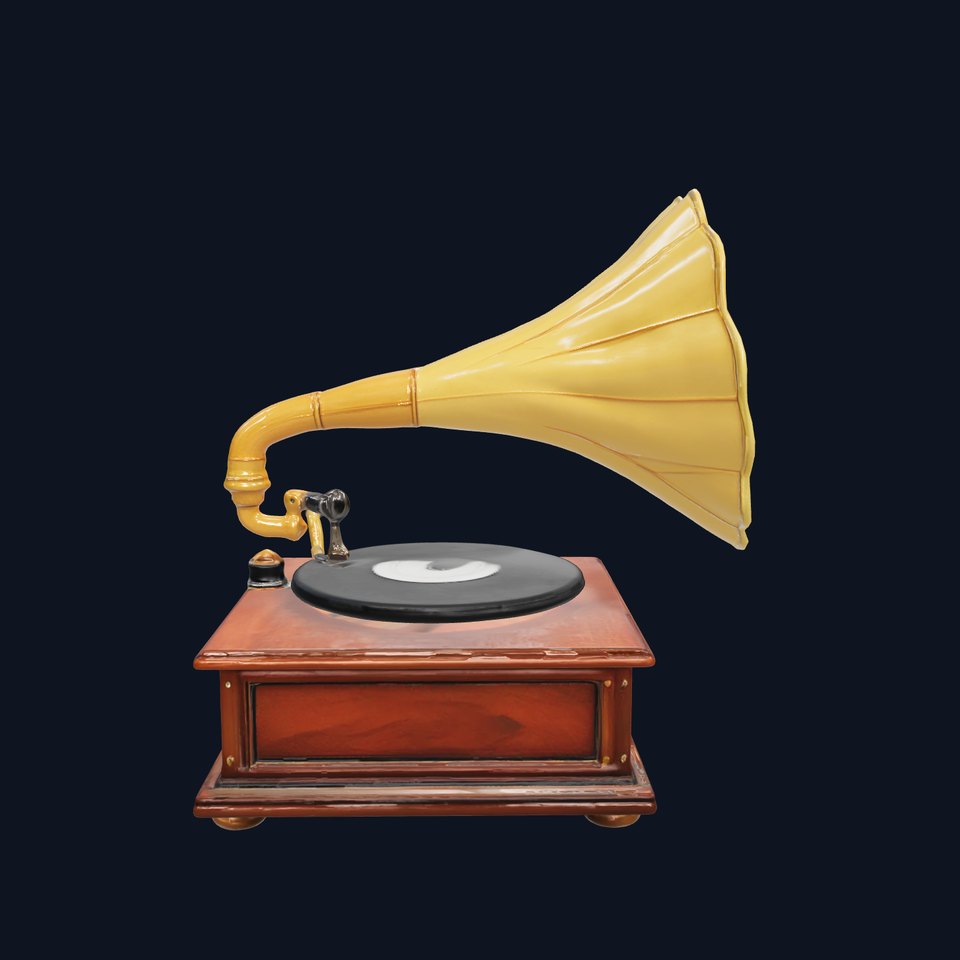 Vintage Gramophone Model Pack with Detailed Textures
