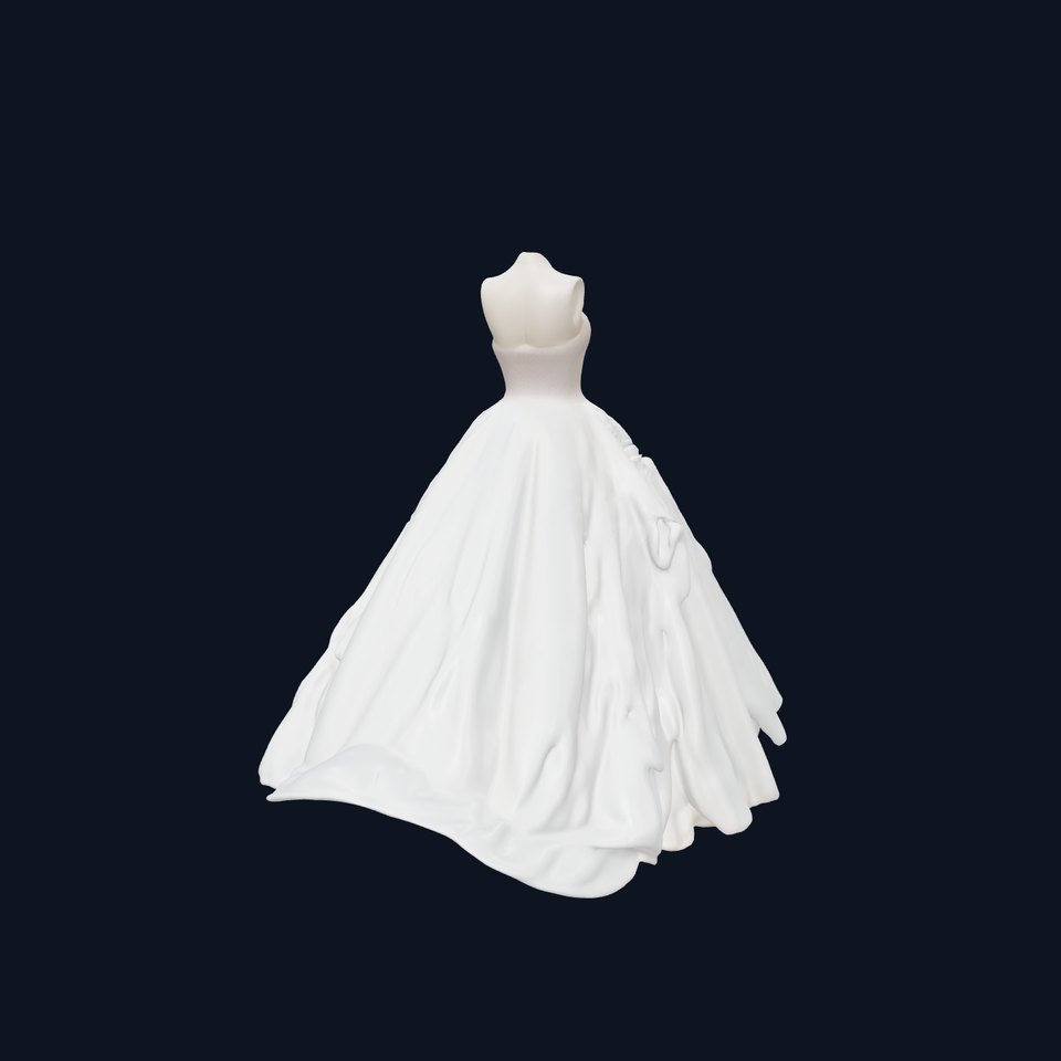 Elegant Wedding Dress Model Pack with Detailed Lace and Volume