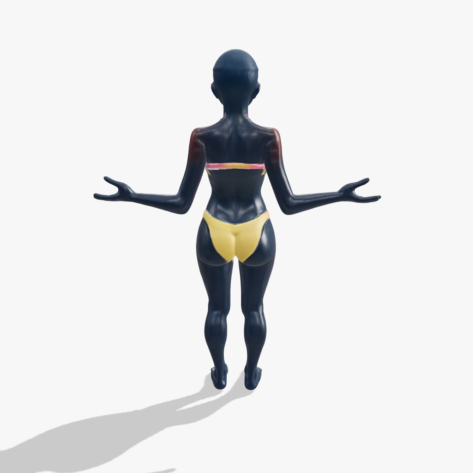 Mystic Neon Bikini D Character Model with PBR Textures