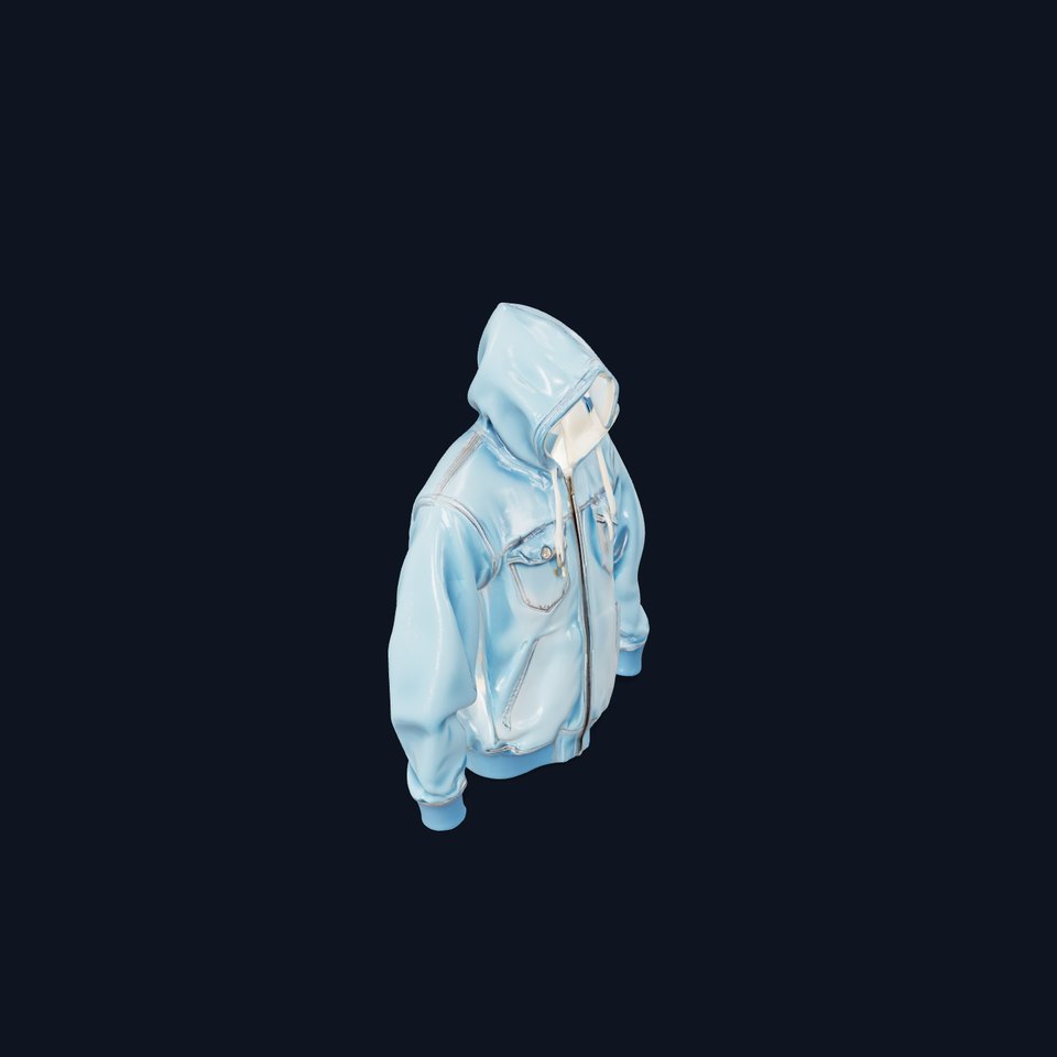 Hooded Denim Jacket D Model Pack