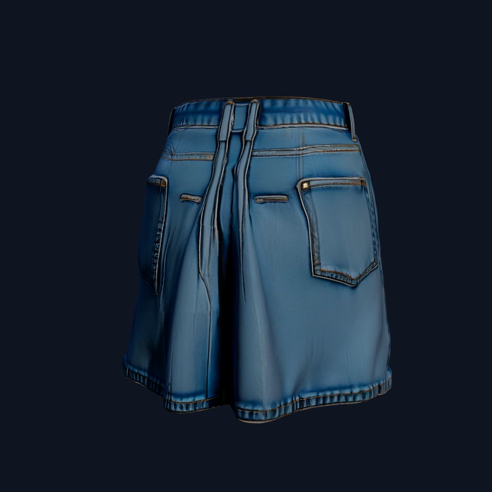 Denim Skirt Model Pack with Detailed Textures