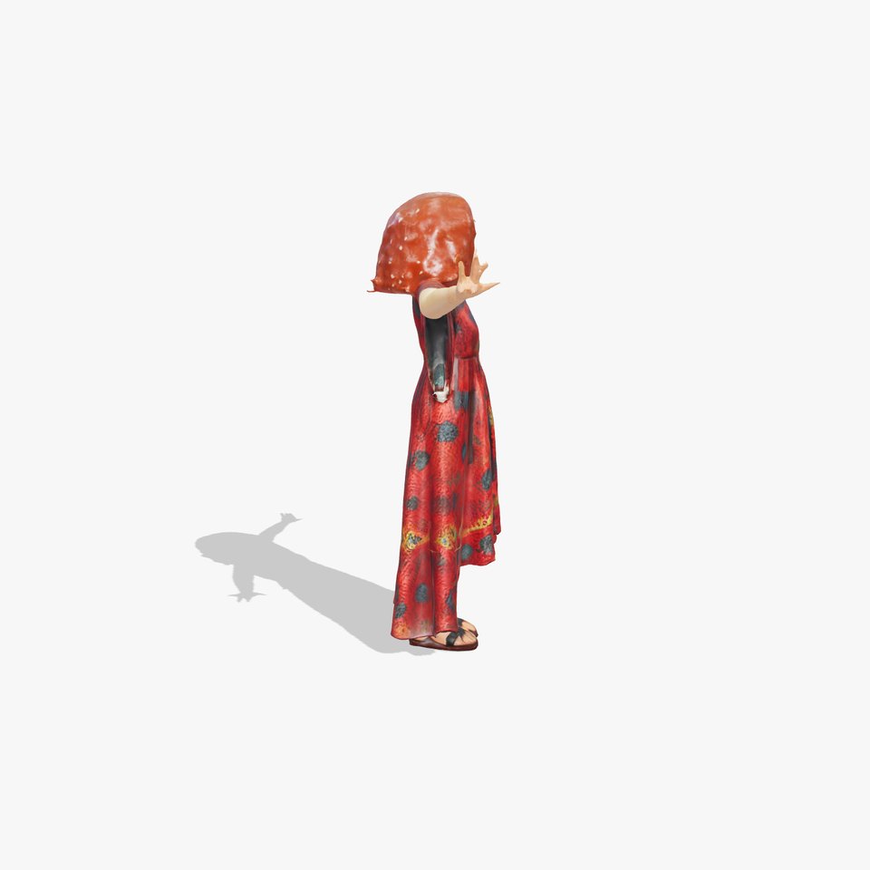Mystic Redhead in Floral Dress  D Character Model viewer poster