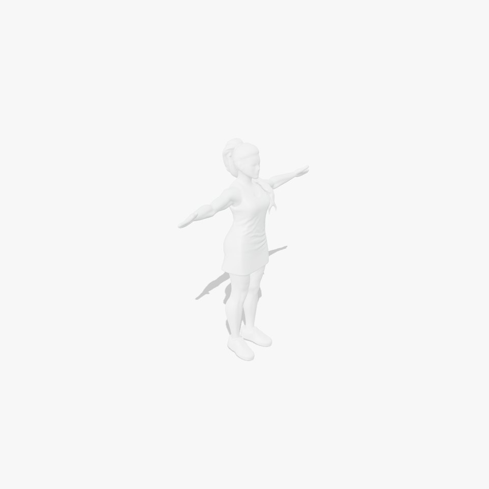 Tennis Athlete D Character Model with Braided Hair and Sports Outfit