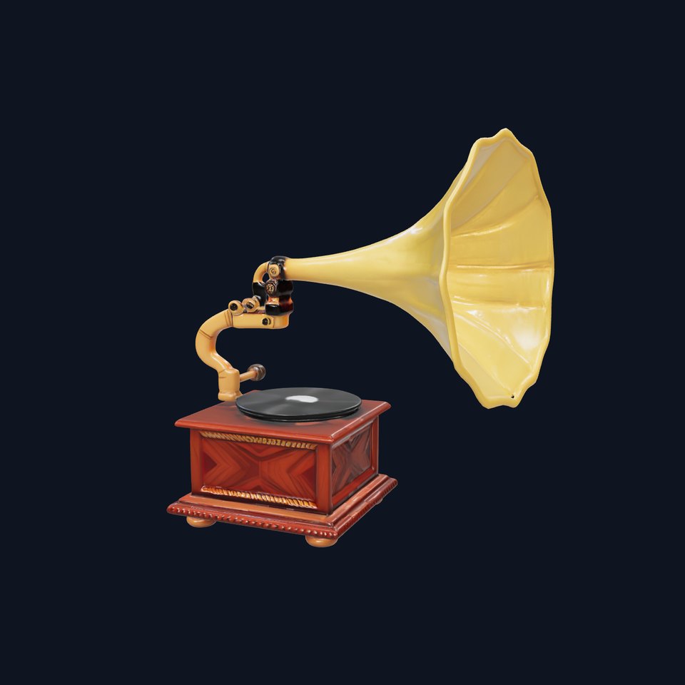 Antique Gramophone Model Pack with Detailed Textures