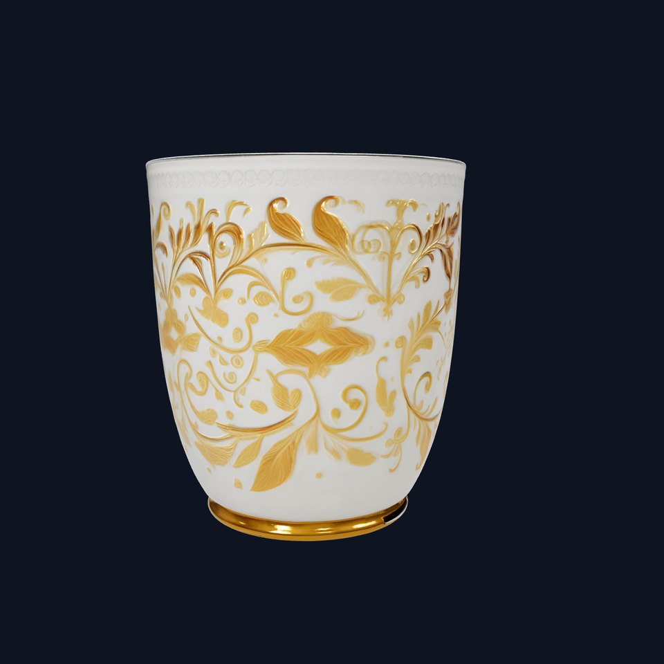 Elegant Porcelain Mug Model Pack with Gold Pattern