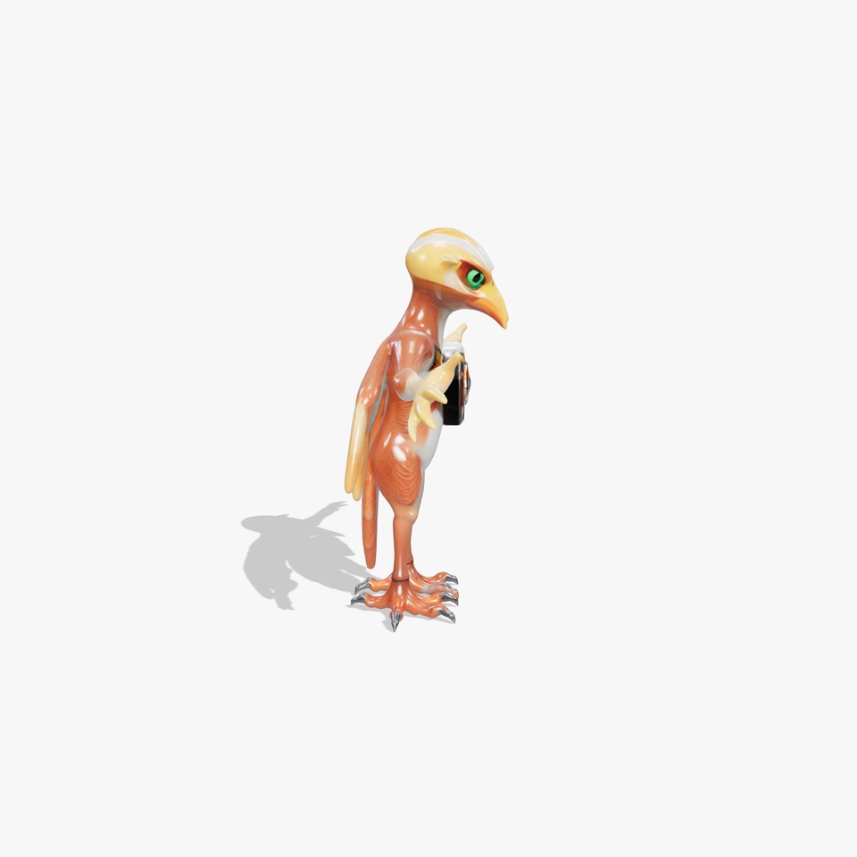 Feathered Guardian Owl Majestic Avian Warrior Character Model