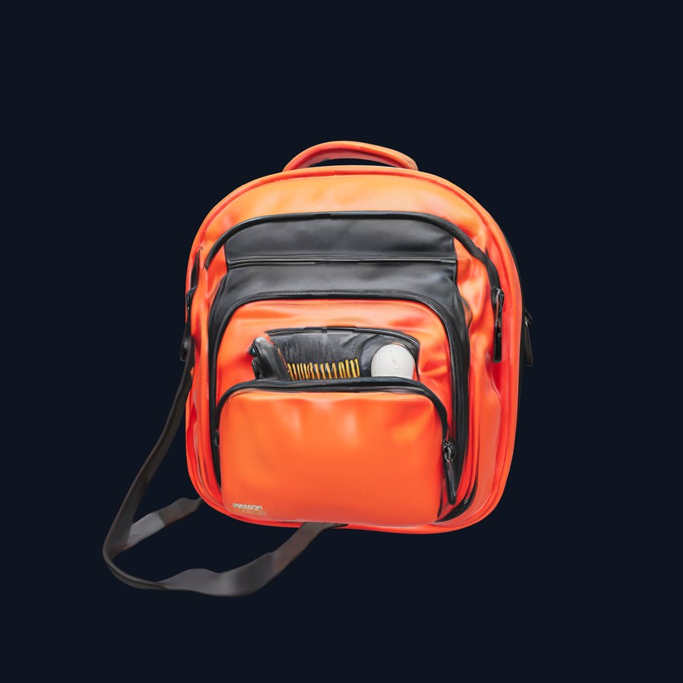 Vibrant Orange Backpack D Model Pack