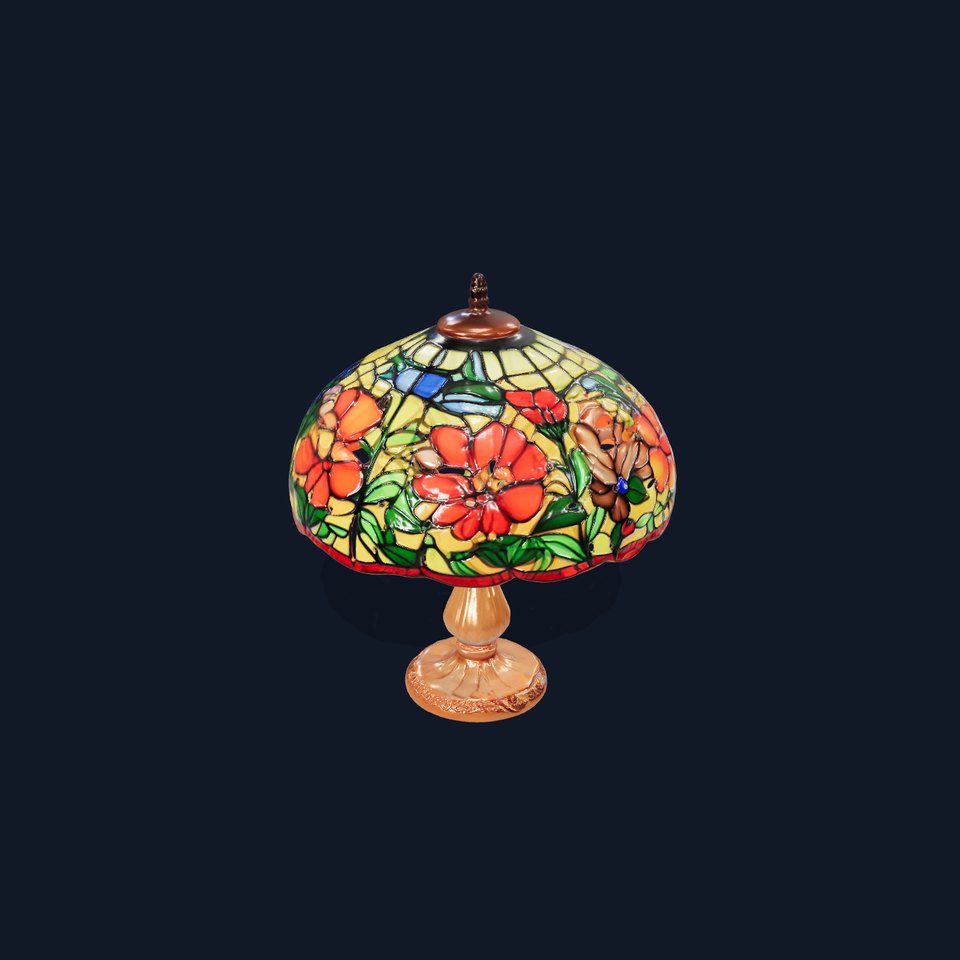Art Nouveau Stained Glass Lamp Model Pack