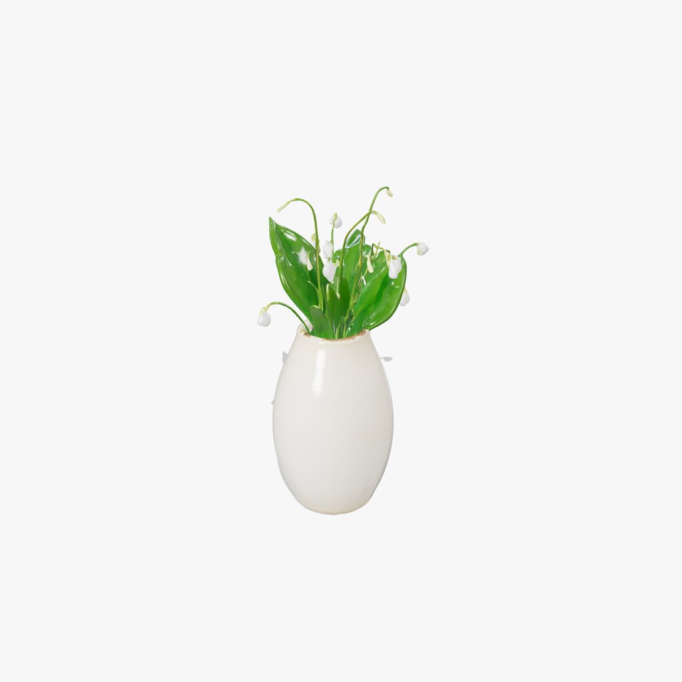 Elegant Lily of the Valley Vase Model Pack