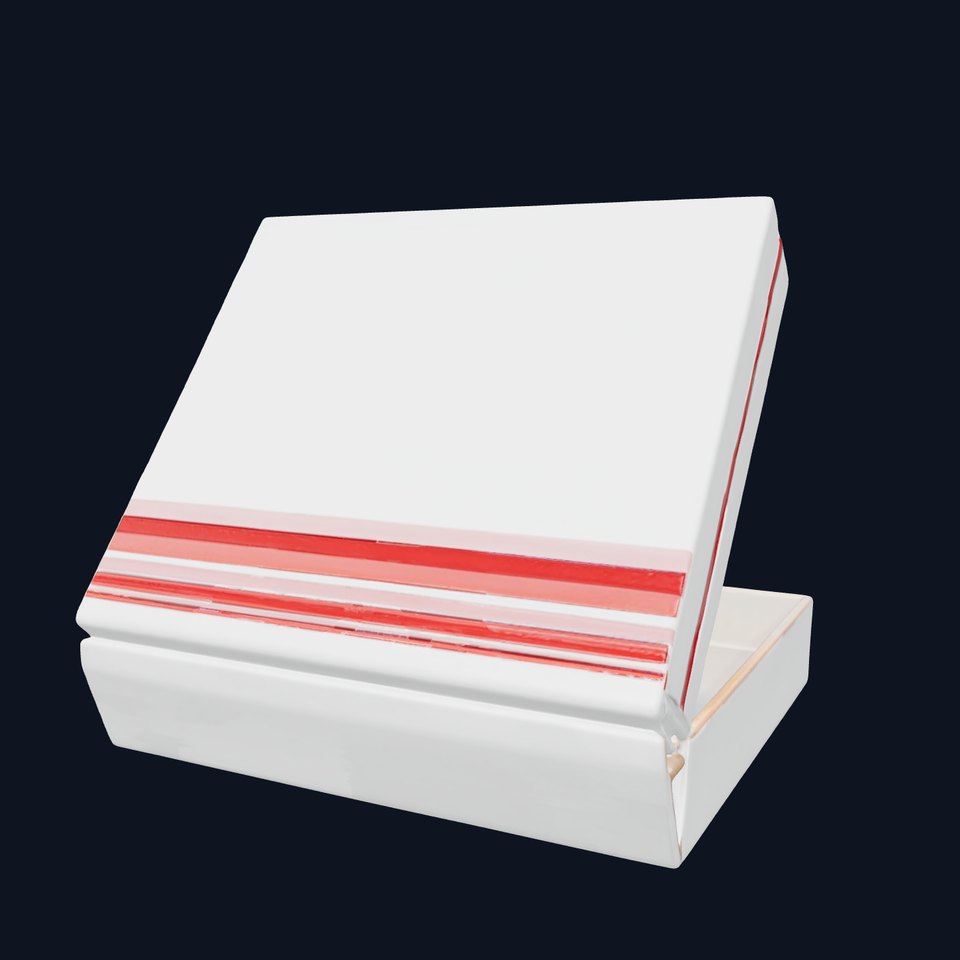 Pizza Box with Red Stripes Model Pack