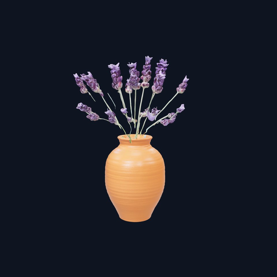 Terracotta Vase with Lavender Model Pack
