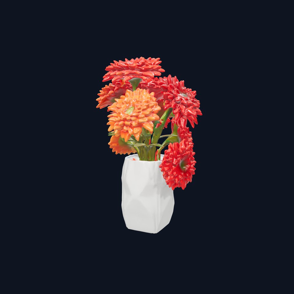 Vibrant Gerbera Flower Vase Model Pack