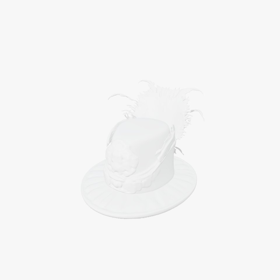 Historical Decorative Hat Model Pack with Embellishments and Feathers