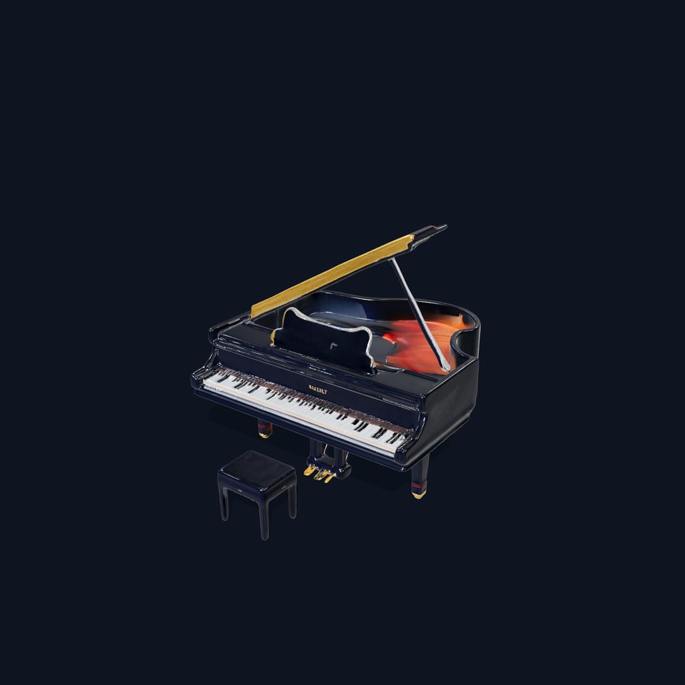 Elegant Grand Piano D Model Pack for Interactive Scenes viewer poster
