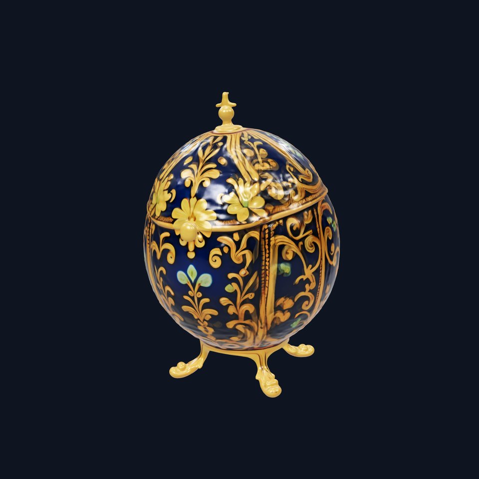 Ornate Faberg Egg Model Pack with Enamel and Gold Detailing