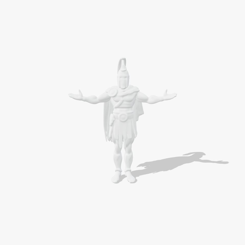 Spartan Warrior D Character Model with PBR Textures and Mixamo Rig