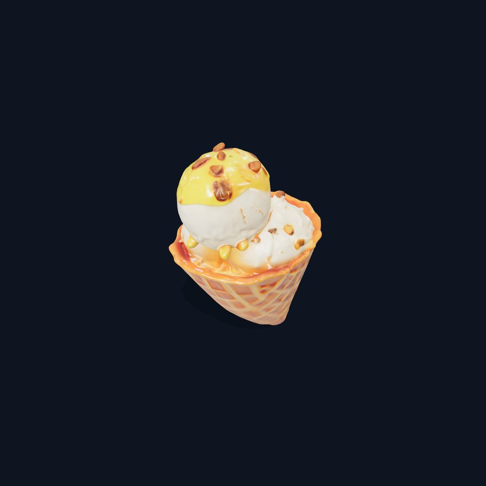 Ice Cream Cone with Sprinkles Model Pack