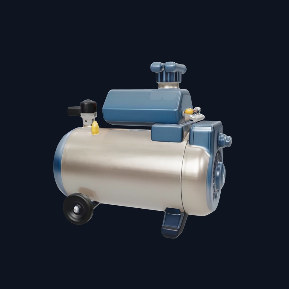 Portable Air Compressor Model Pack for D Rendering and Game Design
