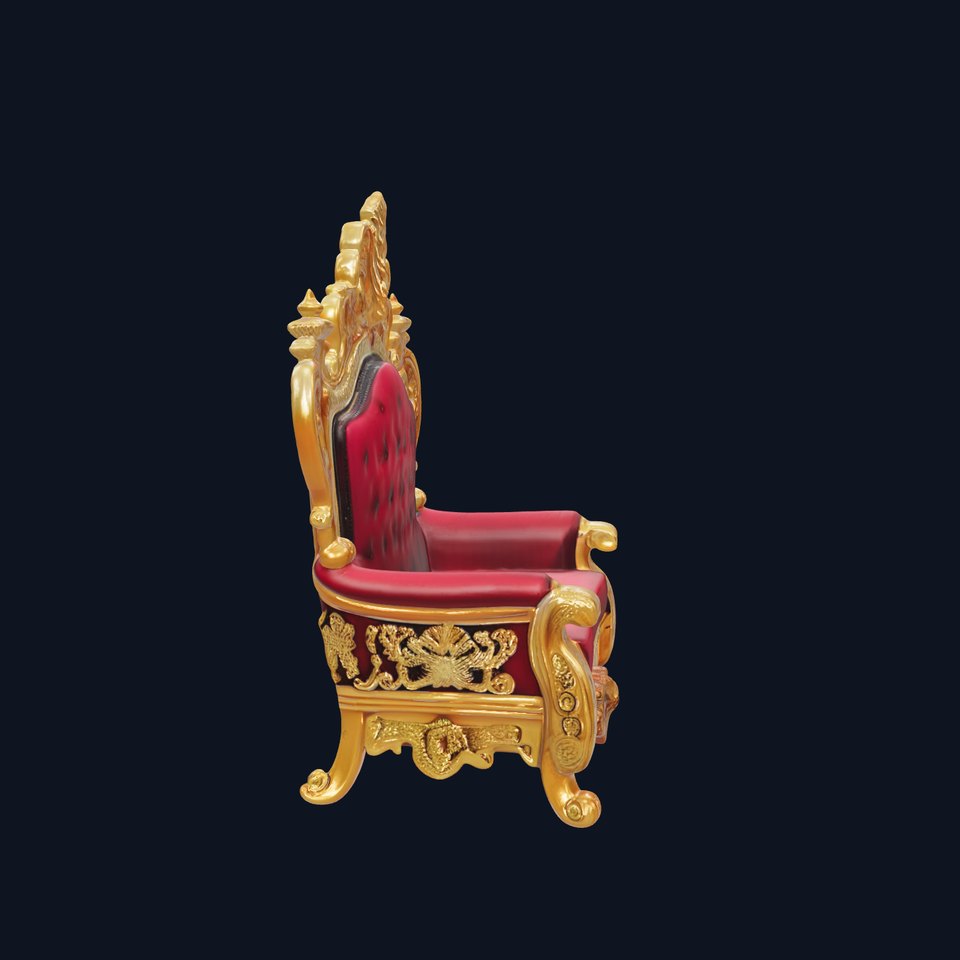 Royal Throne Chair Model Pack with Ornate Detailing