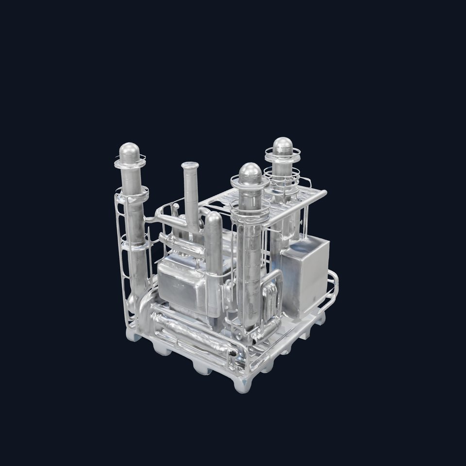 Industrial Refinery Equipment D Model Pack viewer poster