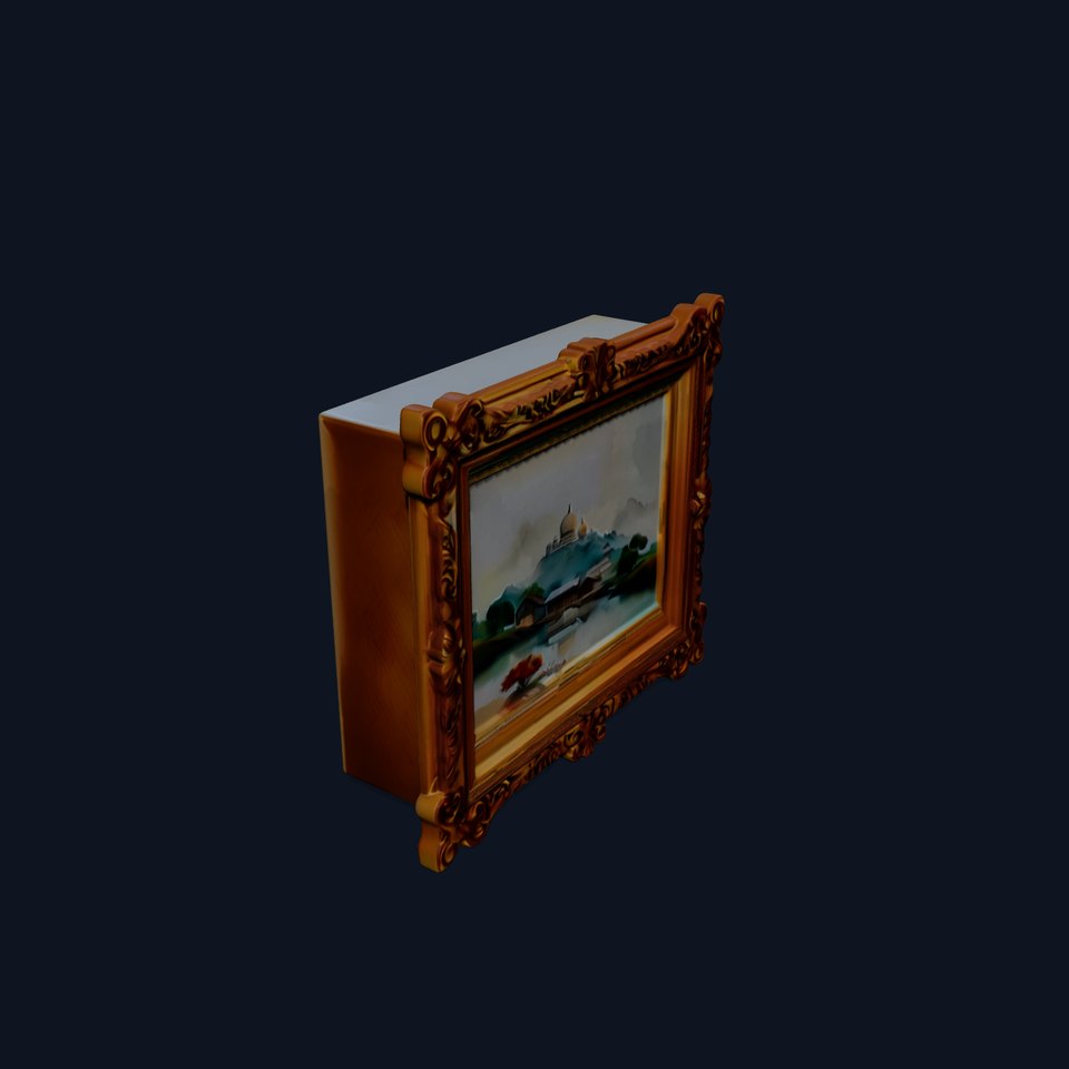 Ornate Gold Picture Frame Model Pack
