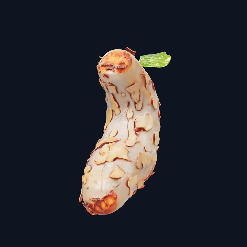 Dry Tree Branch with Leaves Model Pack