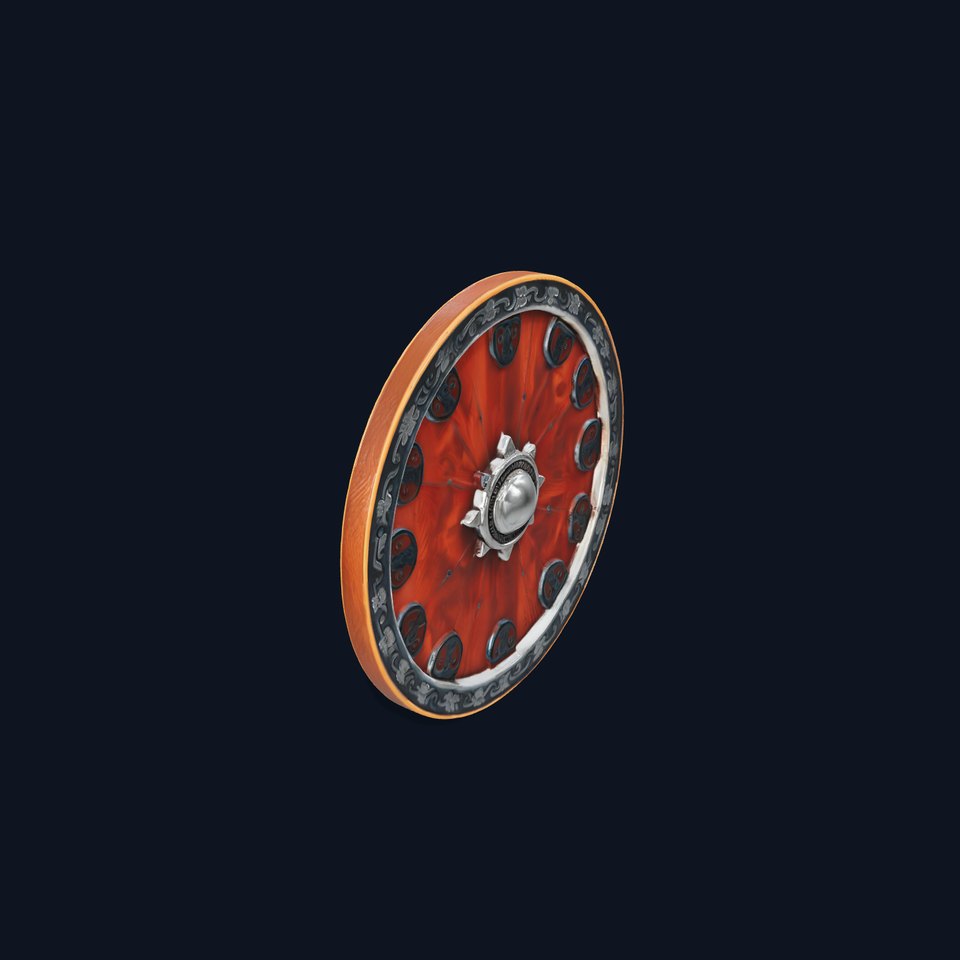 Medieval Wooden Shield Model Pack with Iron Details viewer poster