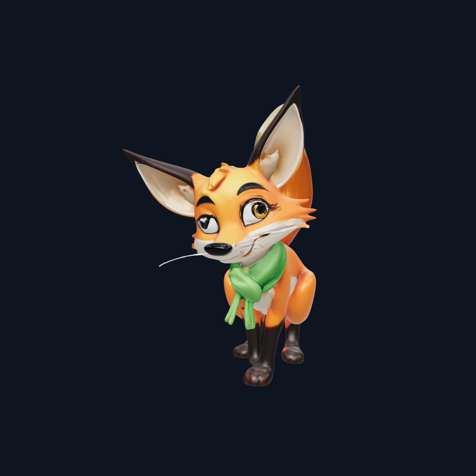Charming Fox Model Pack with Green Scarf